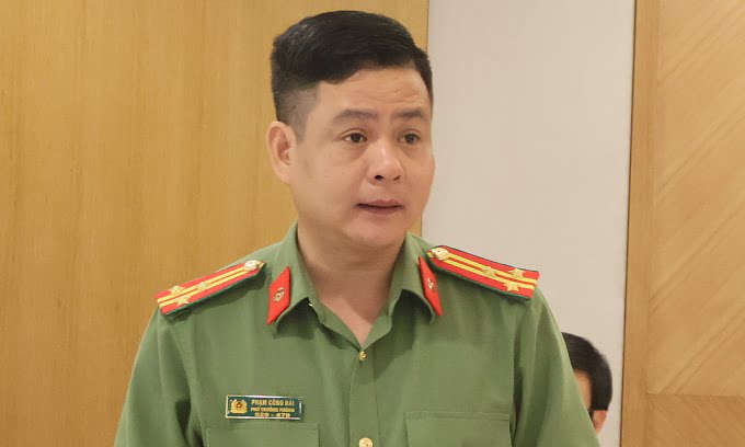 Lieutenant Colonel Pham Cong Hai, representative of the Department of Cyber Security and High-Tech Crime Prevention and Control (A05). Photo: Thao Anh