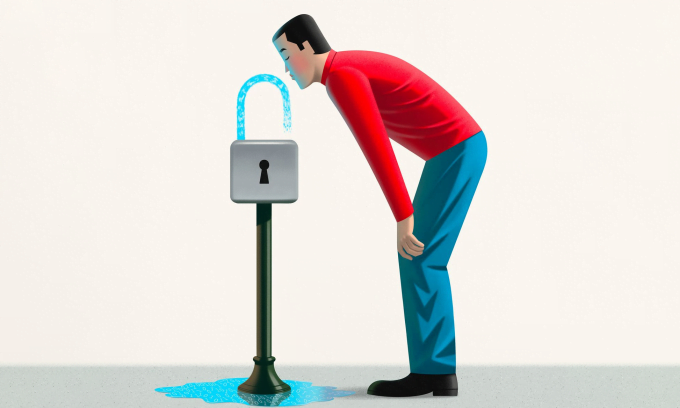 Illustration of how users are often indifferent to online account security measures. Photo: WSJ