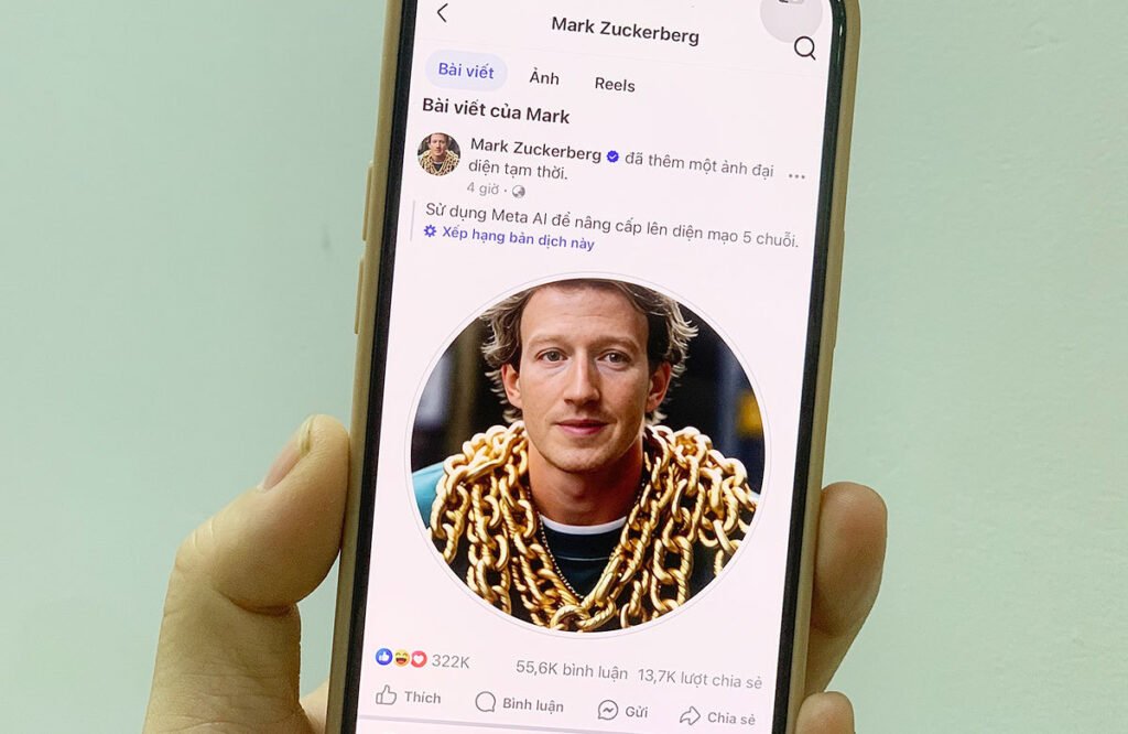 facebook boss uses a photo of ai wearing a gold necklace as an avatar 66a719ad35f47 | Dang Ngoc Duy