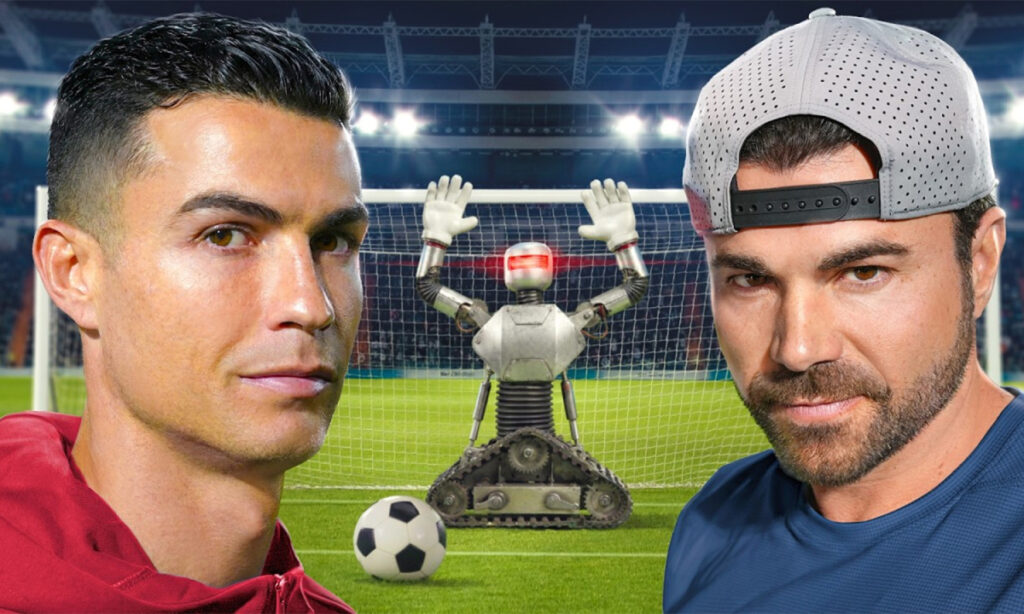 ronaldo takes penalty kick against robot goalkeeper of former nasa engineer 692d19482ab8a | Dang Ngoc Duy