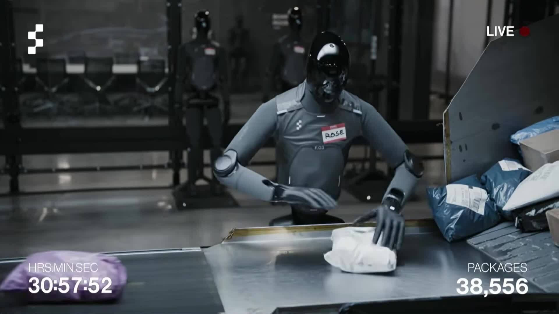 American humanoid robots automatically work in shifts 24/7.